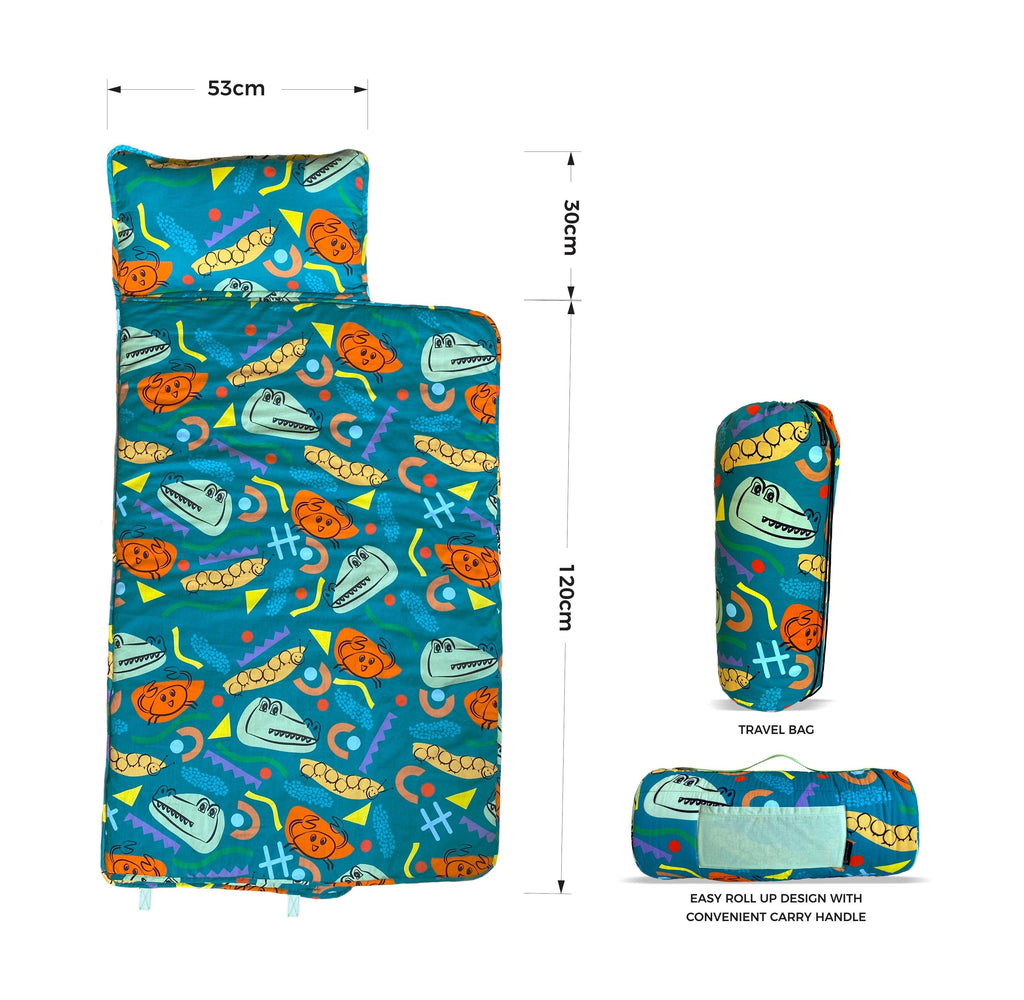toddler kids nap mat blue crocodile